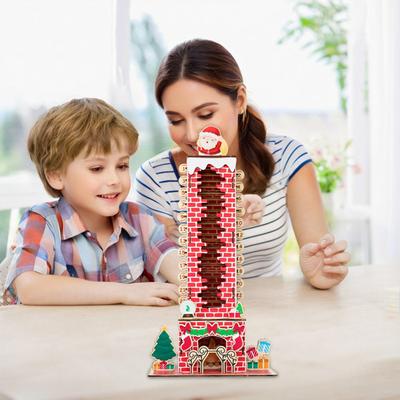 2026 Santa Adventskalender Einfach zu installieren Ornamente Weihnachts-Countdown-Kalender mit Weihnachtsmann, der Treppen herunterkommt Weihnachtsdekoration
