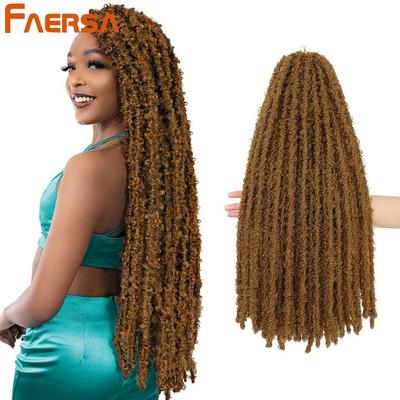 Butterfly Locs Estensioni dei capelli all'uncinetto Sintetiche per donne africane Treccia riccia Filo Afro Donna Morbida treccia ricciolo Femmina