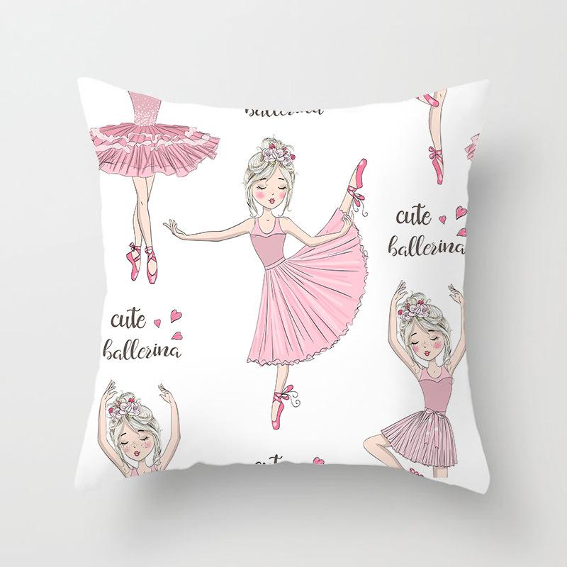 Ballet Dance Girl Pillow Cover Home Material Sofa Pillow Cushion Cover Ins Style Sleeping Side Premium Durable