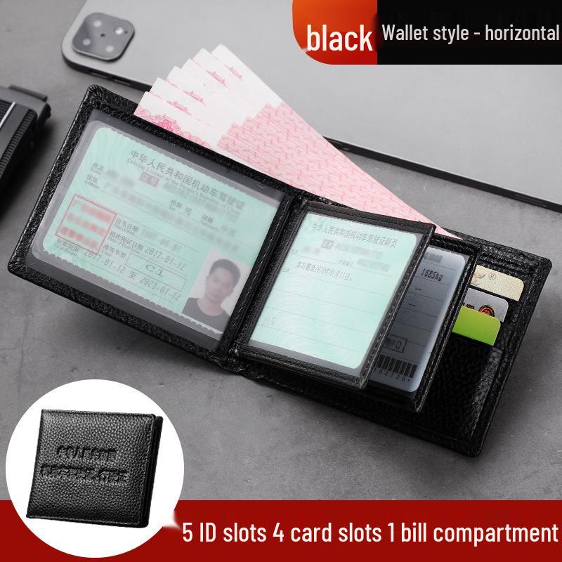 Portofel autentic din piele: Portofel pentru Permis de Conducere, Card Bancar și Card de Autobuz