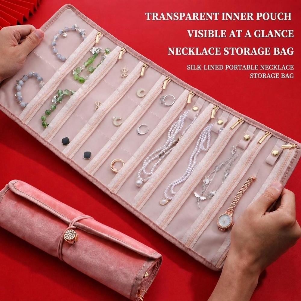 Velvet Jewelry Case Foldable Jewelry Holder Jewelry Storage Bag  Necklace Earrings Rings Bracelets