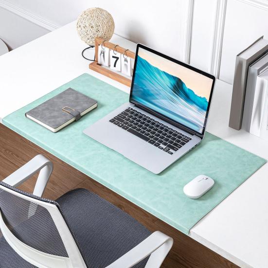 Großes Schreibtischunterlage aus Kunstleder, Wasserdichte Erweiterte Gaming-Mauspad Schreibtischschutz, Rutschfeste Tastatur-Mauspad Schreibunterlage für Büro Zuhause