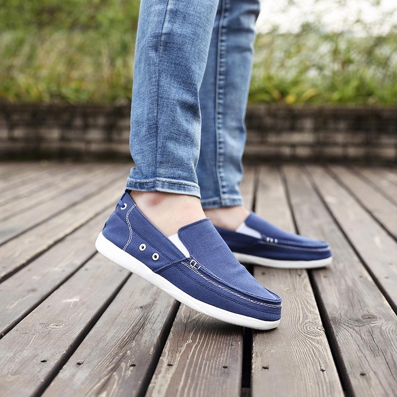 Customized Processing 2025 One-pedal Lazy Canvas Loafers Casual Foot Cover Lightweight Cloth Shoes Men's Shoes Trend