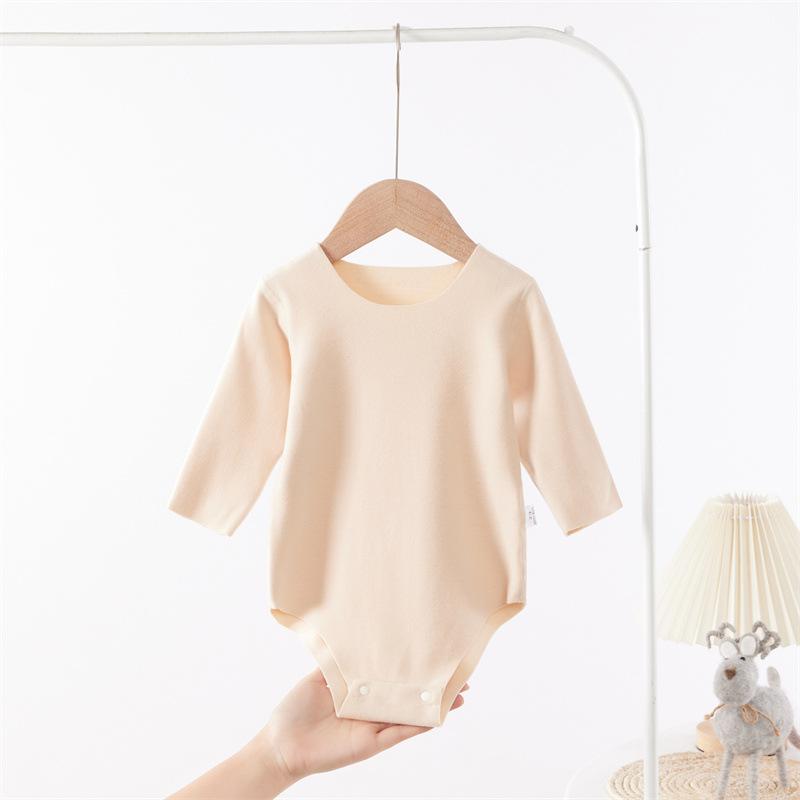 Baby Velvet Bodysuit Triangle Newborn Belly Cover Romper Soft Seamless Infant Crawling Jumpsuit Cozy Comfortable Essential