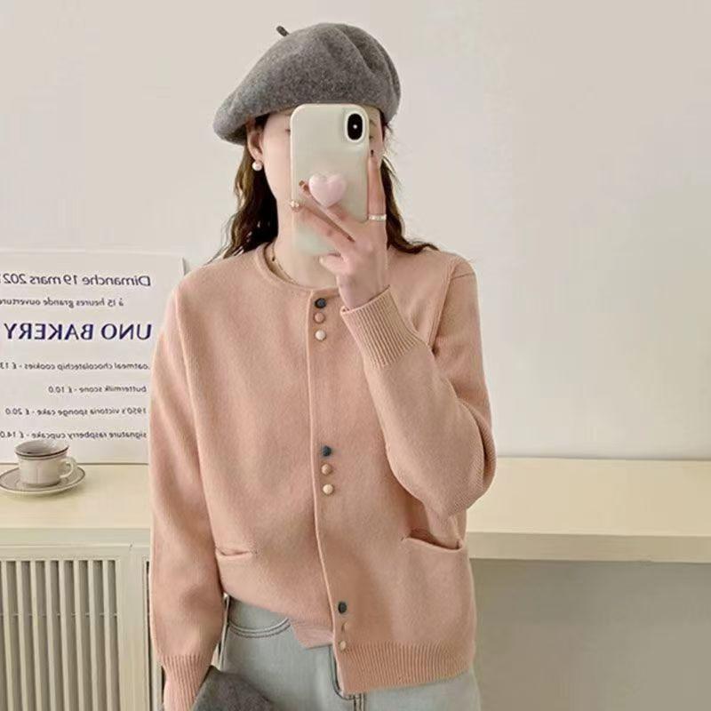 New fashion soft waxy sweater jacket women's autumn and winter loose knitted cardigan small top