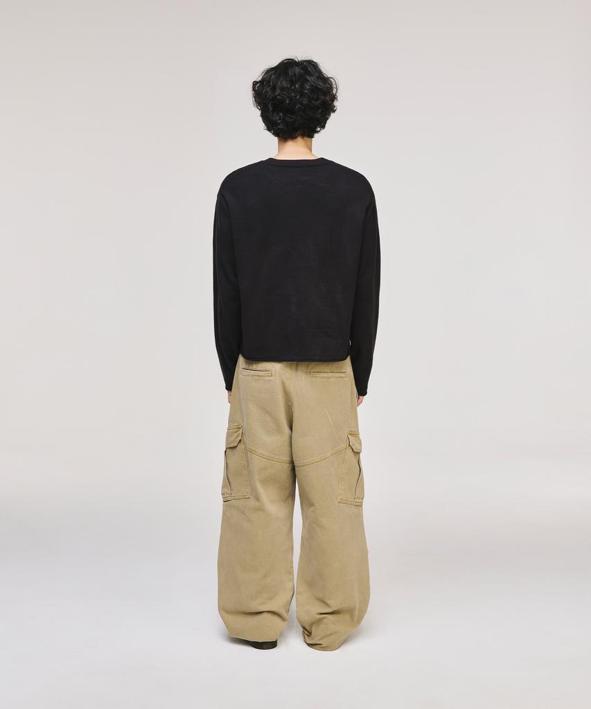 SIGNATURE Crop Rolling Round Knit [Black]