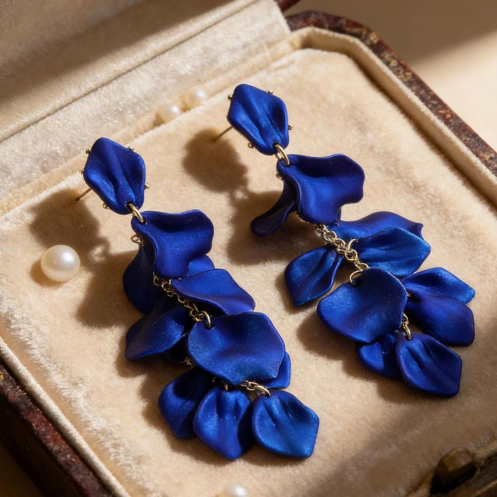 Boucles d'Oreilles Pompons Pétales de Rose Élégantes - Mode Européenne Écologique pour Femmes