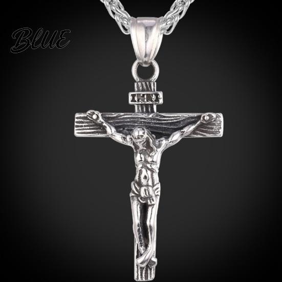 Women Necklace Jesus Pendant Men Cuban Chain Retro Stylish Religious