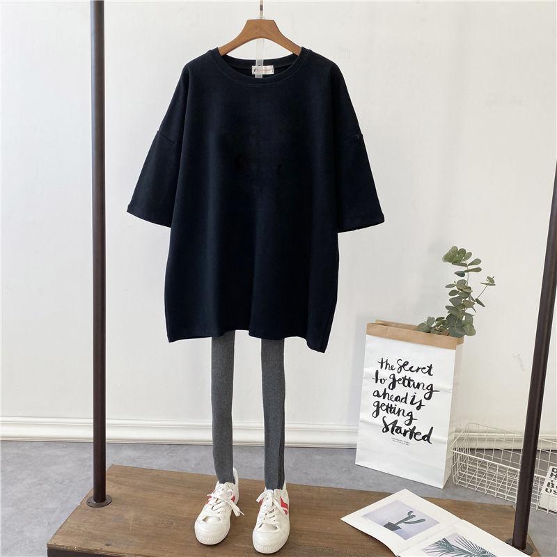 Women's Round Neck Short Sleeve Maternity Nursing T-Shirt Straight Mid Length Cartoon Print Plus Size Korean Casual Breastfeeding Top 2023 Summer