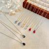 Necklace, Fashionable and Versatile, Colorful Water Droplet Pendant Necklace, Women's High-end, Light Luxury, Niche Collarbone Chain