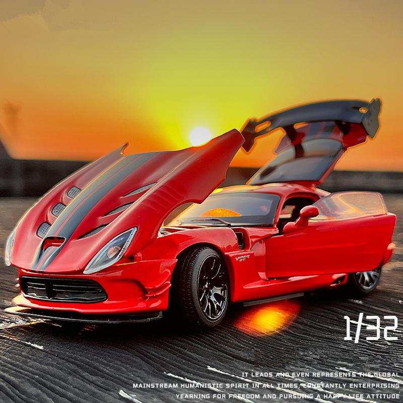1/32 Dodge Viper ACR SRT Alloy Sports Car Model Diecasts Toy Metal Vehicles Car Model Simulation Sound and Light Boy Kids Toy Gifts