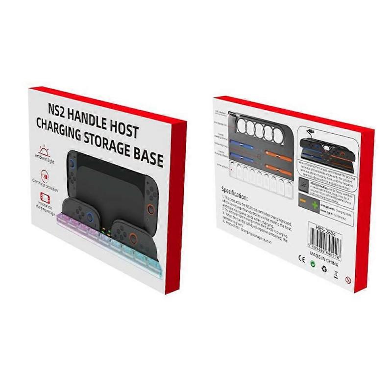 HBS-2804 For Nintendo Switch 2 Charging Dock 4 Joy-Con Controller Charger Base with RGB Light
