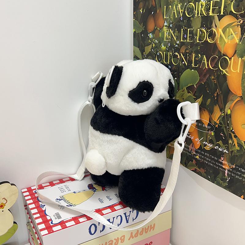 

Плюшевая сумка-панда милая сумка-мессенджер для студентки, мягкая сумка для девочки, 2025 новая кукла, рюкзак-кукла
