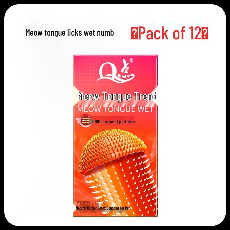 Q Point Ultra-Thin Pink Condoms with 3D Surrounding Particles - Odorless, Super Lubricated, Female Pleasure Enhancing.