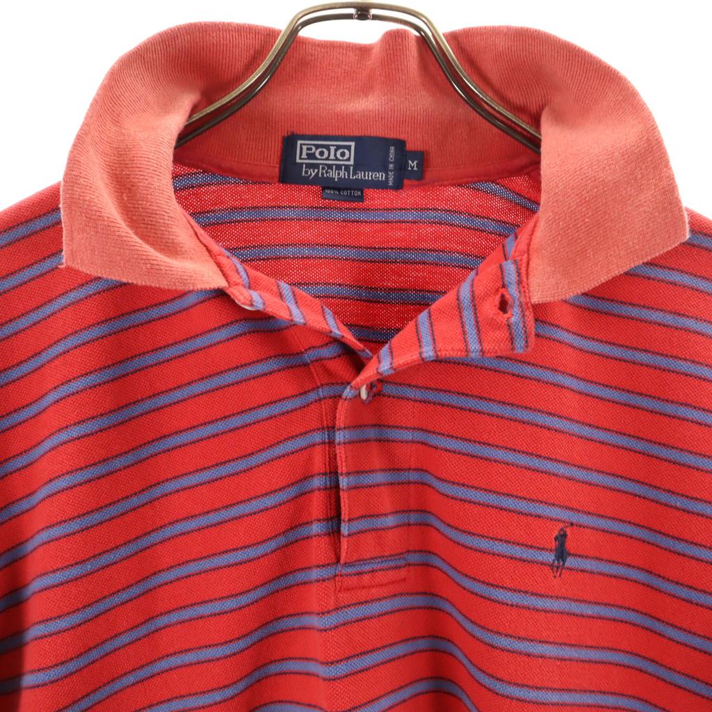 Polo by Ralph Lauren Border Pattern Short sleeve Polo shirt M Red Fawn Men's Used
