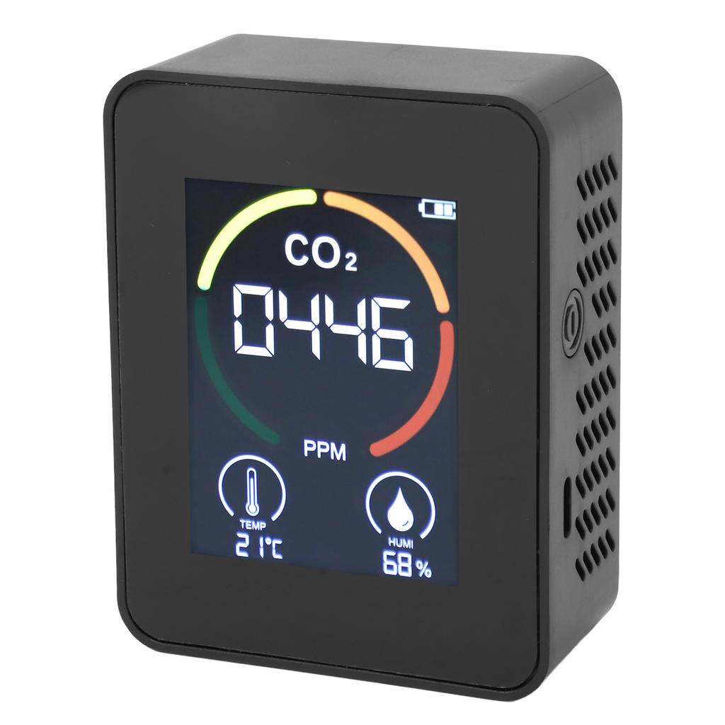 Air Quality Meter Colorful Display Portable Versatile CO2 Temperature Humidity Sensor Detector