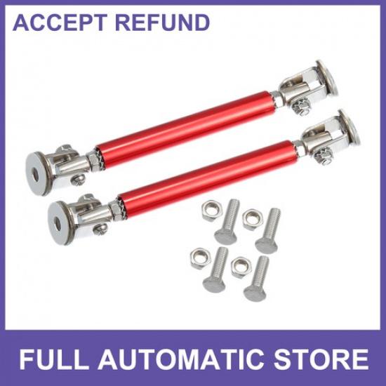 TWO Aluminum Alloy 3 -5  Car Front Bumper Lip Splitter Strut Rod Universal Red