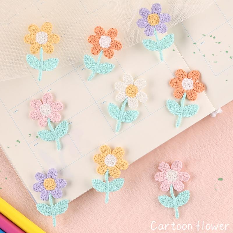 Embroidery Label Sunflower Diy Hand Account Accessories Patch Cloth Sticker Jewelry Hair Accessories Cloth Sticker Water Soluble Embroidery Sticker
