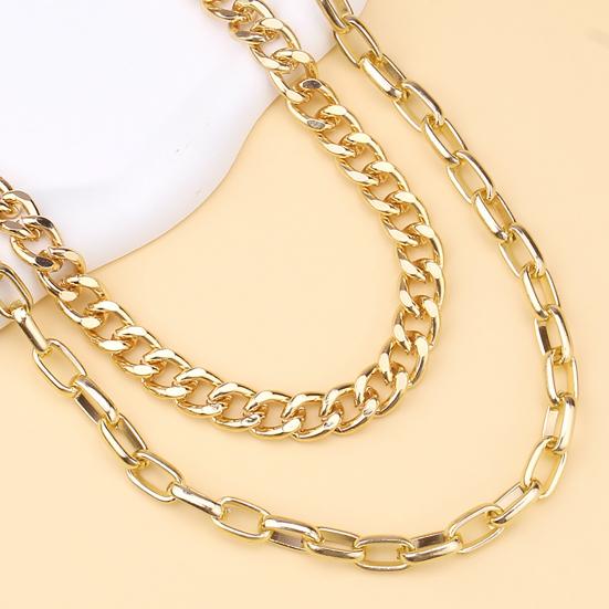 Trouser Chain Double Layer Metal Alloy Pants Chain with Spiked Ring Snap-On Lobster Clasp Punk Hip-Hop Style Pants Accessory