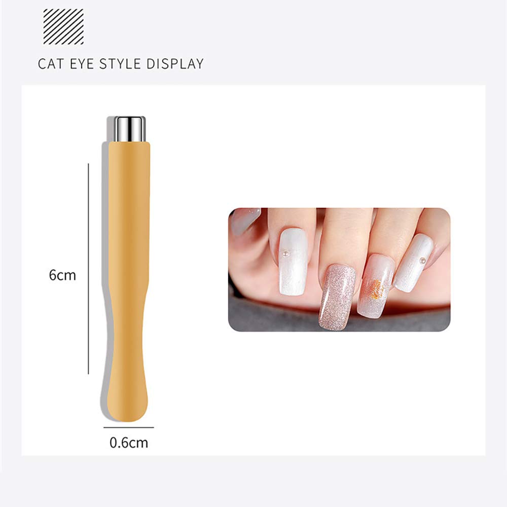 6Pcs 3D Cat Eyes Magnet Magnetic UV Gel Nail Polish Magnet Pens Set Flower Ombre Design Double Head Magnet Stick Manicure DIY