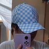 Solid Color Sun Protection Lattice Korean Sun Hat Women Baseball Caps Sports Checker Caps Grid