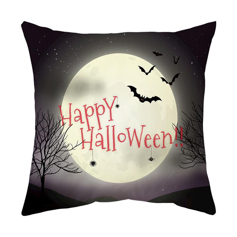 Cushion Pillow Halloween Print Pillow Cover Cushion Peach Skin Short Plush Cushion