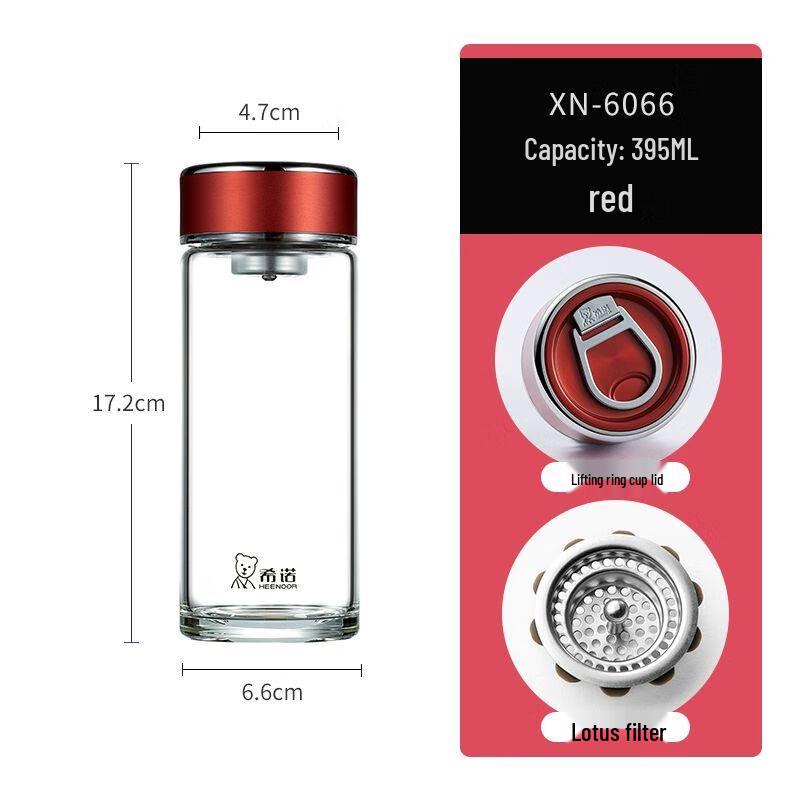 Xinuo Portable Single-Layer Glass Cup with Handle