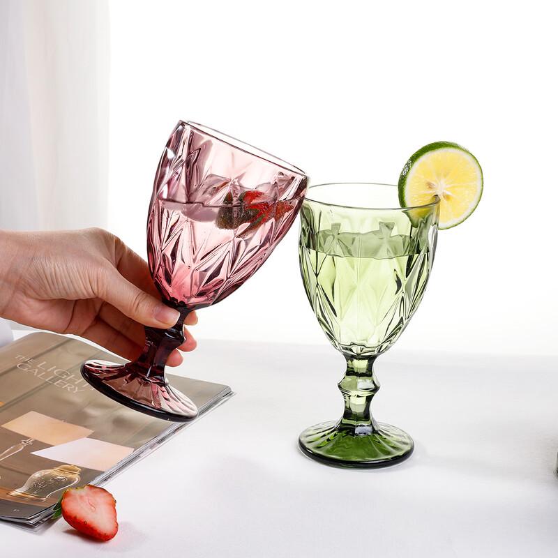 European Nordic Colored Glass Red Wine Glasses