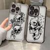 Skull Skeleton Bone Art Phone Case for iPhone 11 13 15 16 17 Pro Max 14 Plus 17Air 16E 13 Pro 12 Mini 11 17Pro Soft Clear Cover