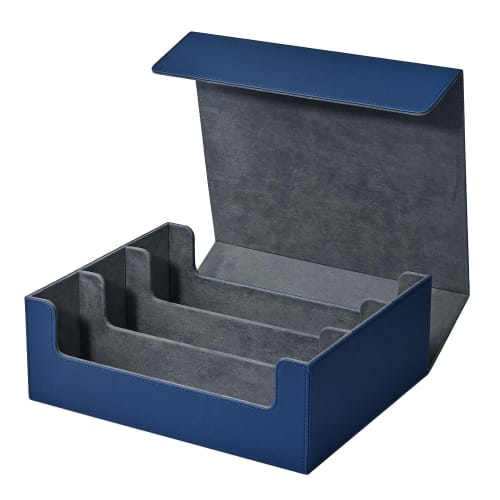 Uniiitie Trading Card Storage Box, Card Deck Case Holds Over 1800 Single-Sleeved Cards, Durable and Easy-to-Use Blue