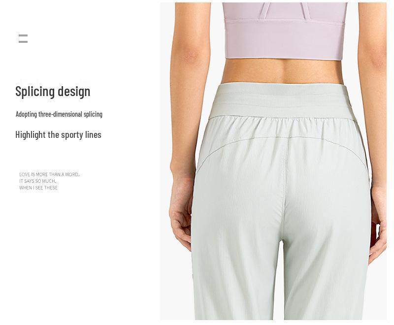 Women's Body Shaping Casual Running Pants with Drawstring Pockets - Breathable Yoga Fitness Trousers