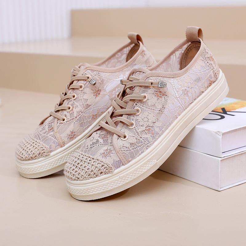 

Новые летние женские туфли для рыбалки, универсальные повседневные туфли из сетчатой ткани, с плоской подошвой, дышащие кружевные, с небольшим ароматом, сетчатые туфли 35