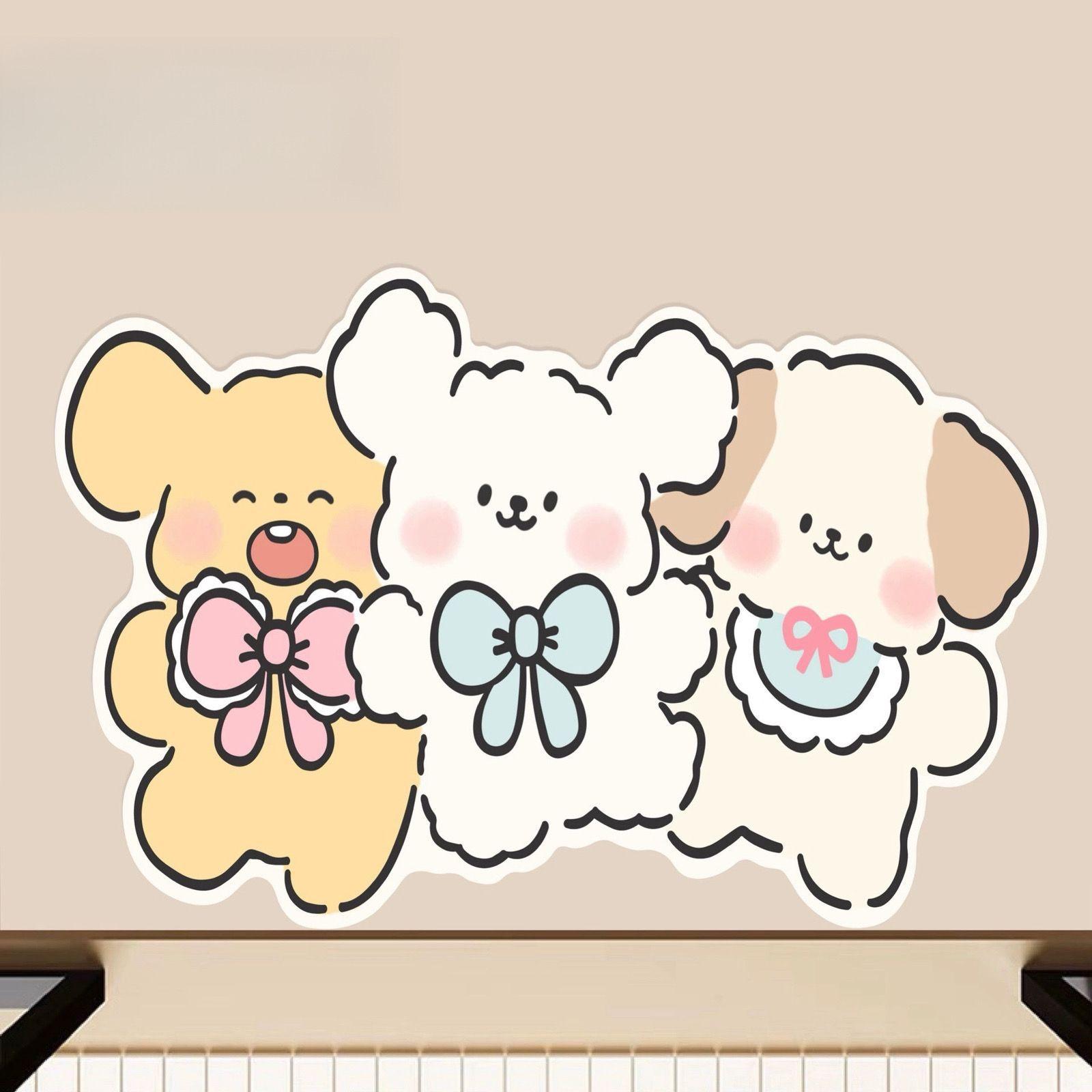 Мультяшный щенок Впитывающая грязевая напольная подушка Дверь в ванную Быстросохнущий Нескользящий коврик Туалет Износостойкий Легко чистящийся Напольный коврик 40 * 60cm