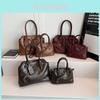 Vintage Large Capacity Tote Bag For Women With Solid Color Golden Buckle Decoration For Daily Use