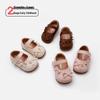 Spring 2026 Retro Fashion Girls' Leather Flats - Versatile Soft Sole Shoes for Little Kids