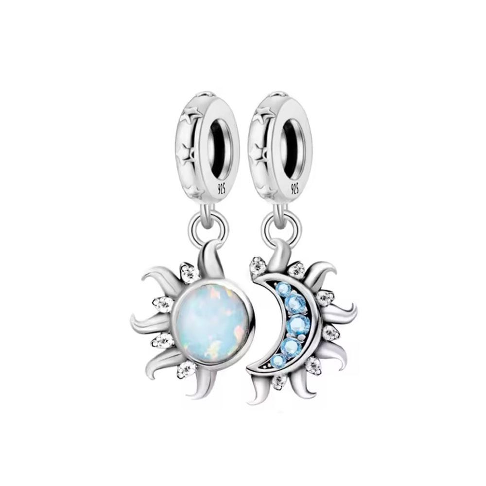 Niedlicher Cartoon Biene Elefant Schneeflocke Schloss Anhänger Hellblau Mond Stern Perle Passend Armband Halskette Kupfer Party Schmuck