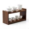 2-Laags Hardhout Houten Mokkenrek, Bureau Opbergrek, Keuken Organizer Stand Kersen 30x13.5x20cm