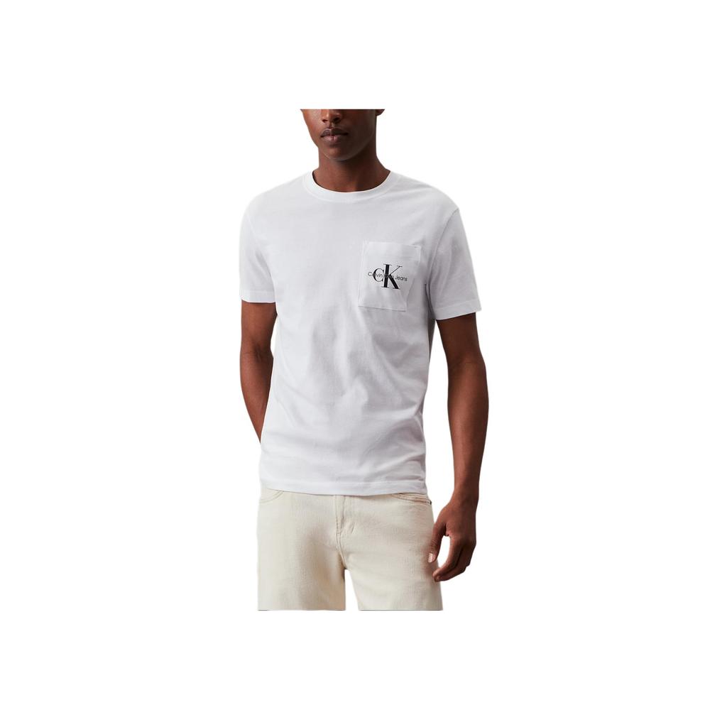 Calvin Klein Jeans Slim Fit Round Neck T-Shirt With Letter Pocket Men Tops Bright-White J30J320936-YAF