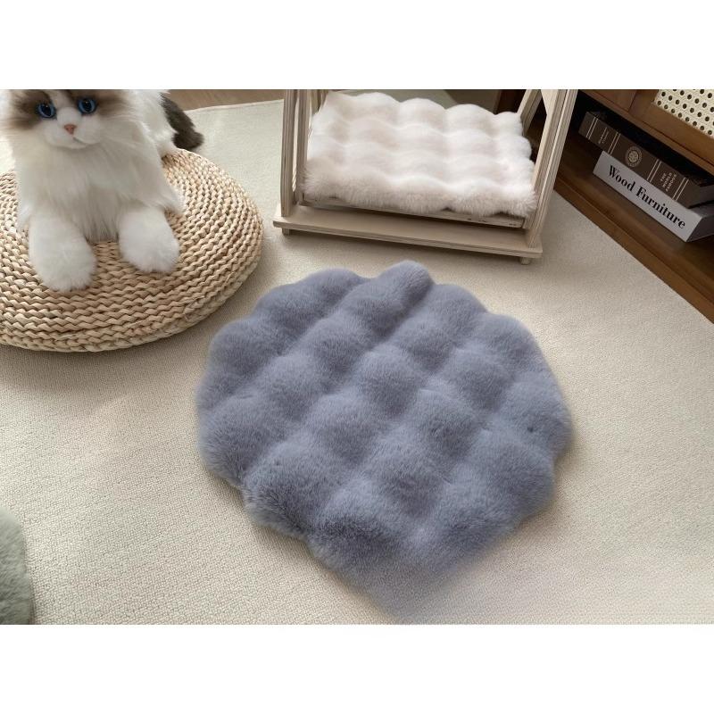 Kaninchen Plüsch Katzennest Kissen Hundehütte Schlaf Rundes Sitzkissen Haustierbett Schlaf Wolle Pad Herbst und Winter Warm Katze Bodenmatte