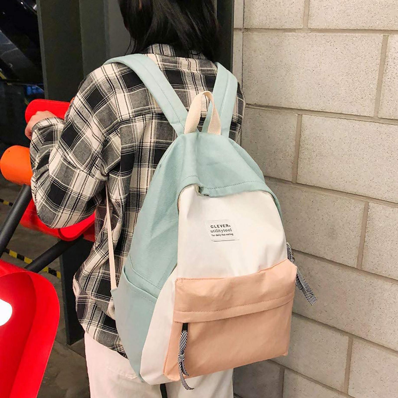 

Пара школьный рюкзак для путешествий, походная сумка, коллекция рюкзаков с цветными блоками, светящаяся сумка AS SHOWN зелёный