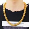 Vietnamese Gold Sand Men's Cloth Dragon Head Necklace, Vietnamese Gold Sand Jewelry, Brass Plated with 24K Gold Necklace