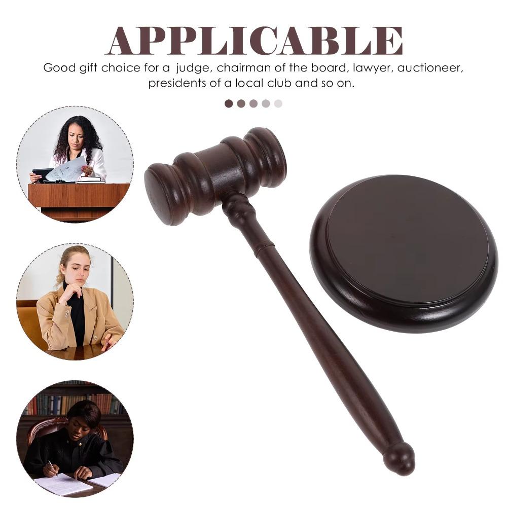 Wood Gavel Costume Sound Block Durable Base Lobster Hammer Simple Design Judge Hammer  Court