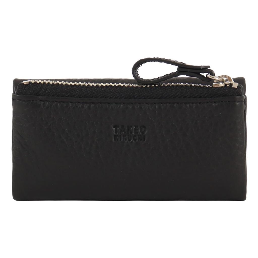 Key Case 4 Rows Genuine Leather Coin Purse Reading Black [Takeokikuchi] Men's TKW-00241 [01]