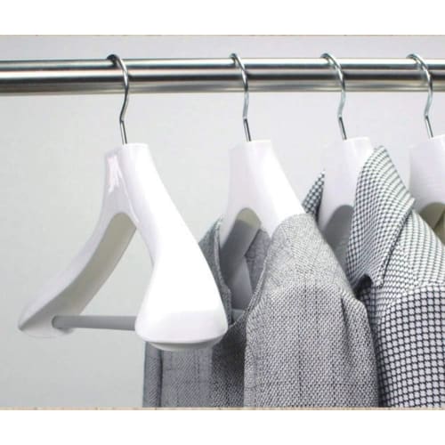 Shinko Hanger Formal Hangers, 39cm Wide x 6.3cm Thick, Roomy, Prevents Sagging, Non-Slip Stop Bar, Rotating Hooks, Stylish, Fits Suits, Shirts, Jacket