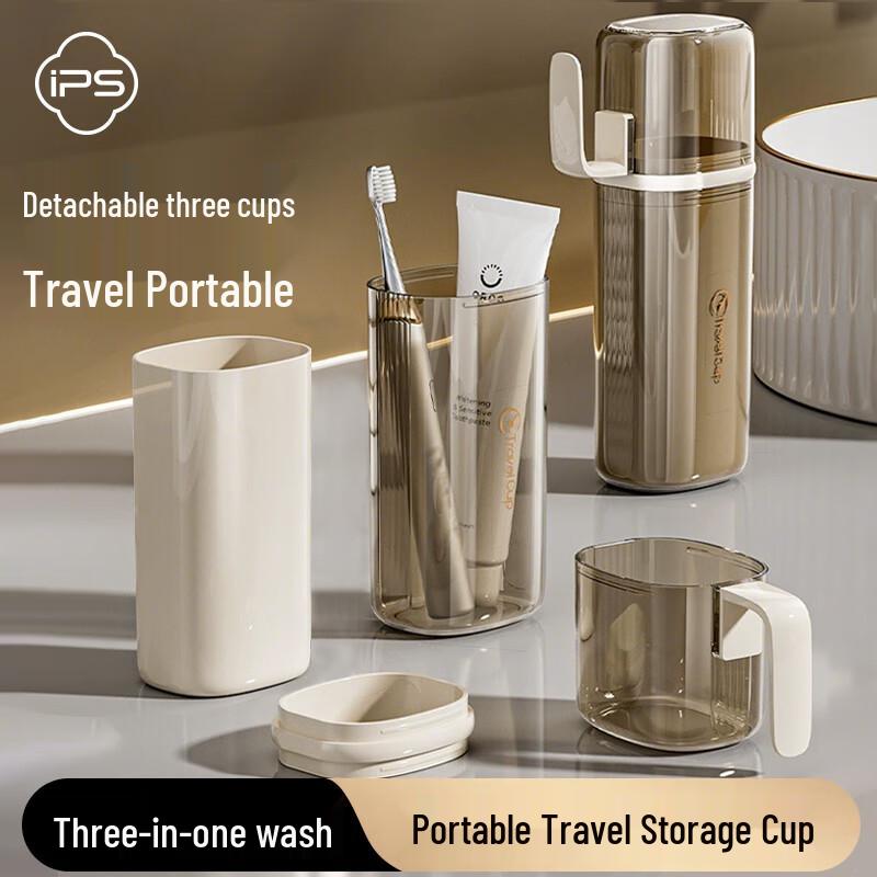 Portable 3-in-1 Travel Toothbrush & Mouthwash Cup Set
