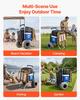 Beach Dolly with Big Wheels for Sand, 505 X 374 Mm Cargo Deck, Folding Sand Cart with 320 Mm Balloon Wheels, 75 Kg Load Capacity, 860-1160 Mm