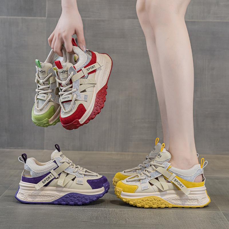 Dicke Sohle hohle Dad-Schuhe Neues Mesh Studenten Forrest Gump atmungsaktive dünne Sport- und Freizeitschuhe im Sommer