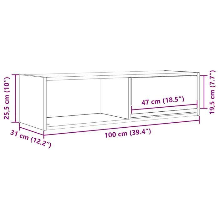 VidaXL Meubles TV 2 pcs gris béton 100x31x25,5 cm bois d'ingénierie, banc TV, meuble hifi, centre de divertissement, buffet 861479