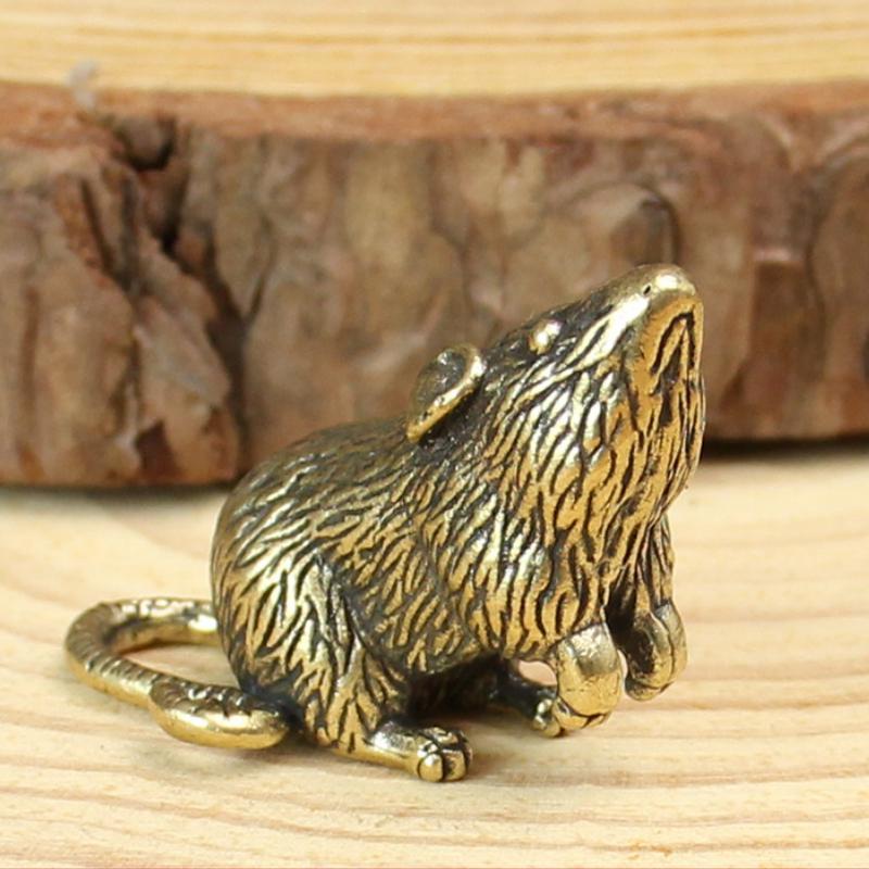 Brass Zodiac Miniature Animal Ornaments Figurines Vintage Desk Decoration Home Office Decoration Copper Statue Decor Crafts