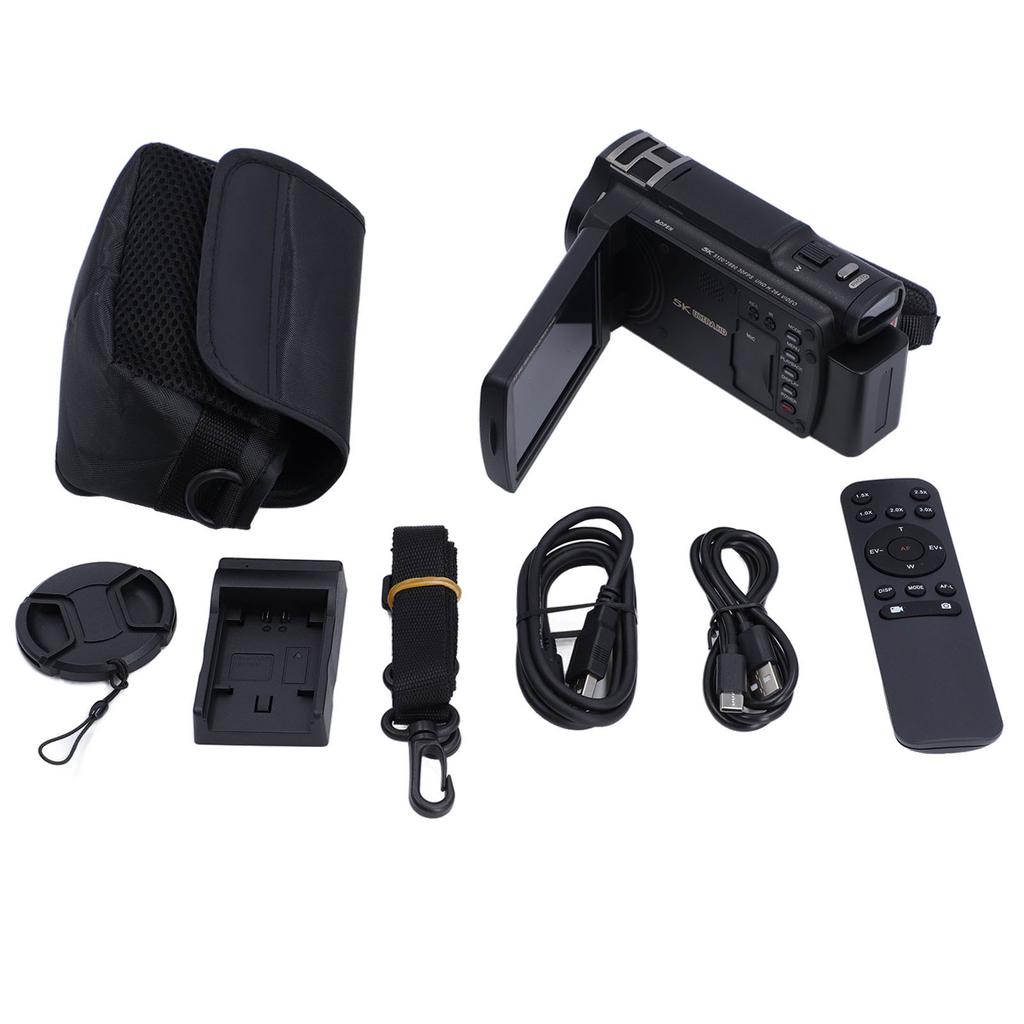 5K 30FPS Video Camera Camcorder 12X Optical Zoom 3.5inch Rotatable Touchscreen WDR Antishake Digital Video Camera DV